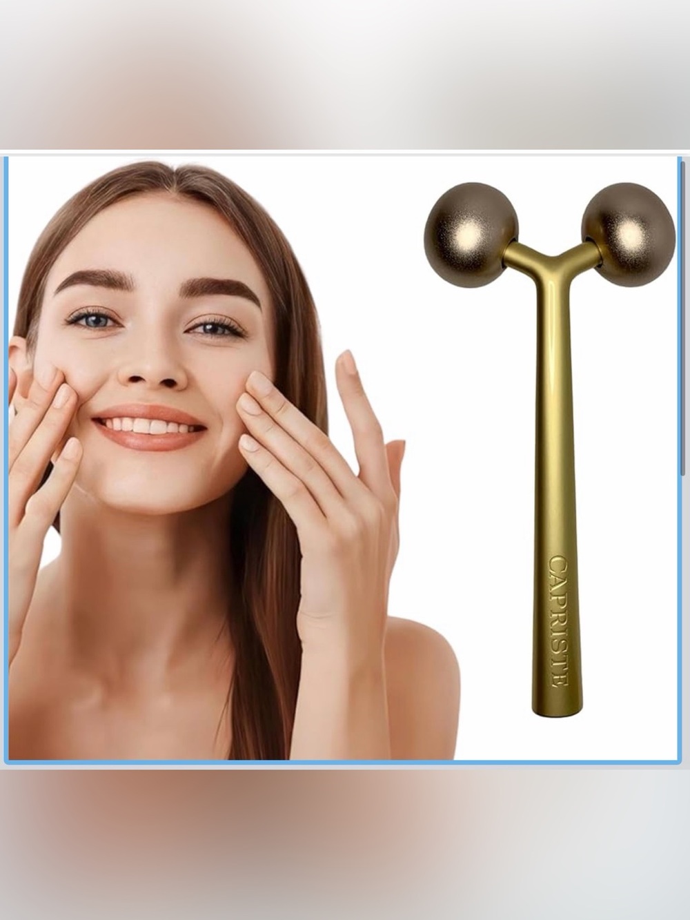 Gold Facial Roller – Dual-Ball Toning Tool